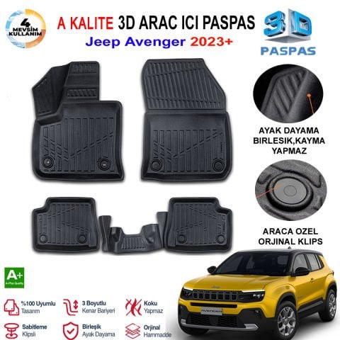 Jeep Avenger 3D Paspas Havuzlu Pro 2023 Sonrası