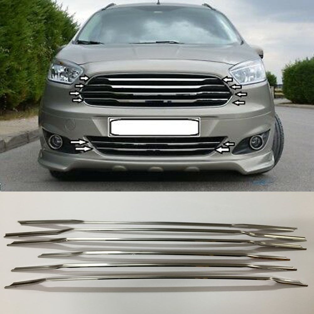 Ford Courier Ön Panjur Kromu Nikelaj 6 Parça 2014-2017 Arası