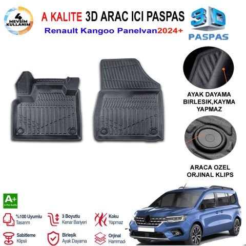 Renault Kangoo Panelvan 3D Paspas Havuzlu Pro 2024 Sonrası