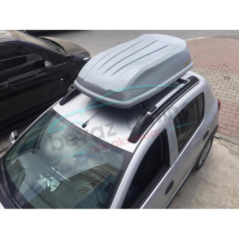 Port Bagaj Araç Üstü Kapalı Tabut Kilitli 370 LT Gri