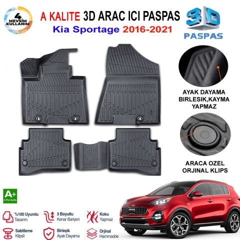 Kia Sportage 3D Paspas Havuzlu Pro 2016-2021 Arası