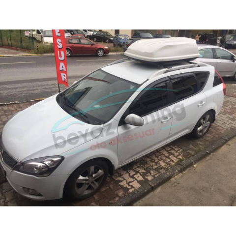 Port Bagaj Araç Üstü Kapalı Tabut Kilitli 370 LT Beyaz