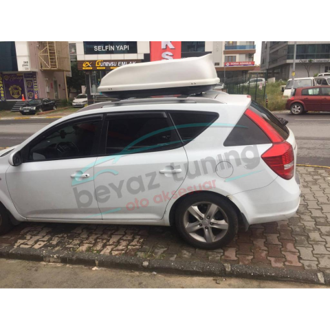 Port Bagaj Araç Üstü Kapalı Tabut Kilitli 370 LT Beyaz