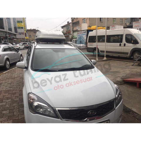 Port Bagaj Araç Üstü Kapalı Tabut Kilitli 370 LT Beyaz