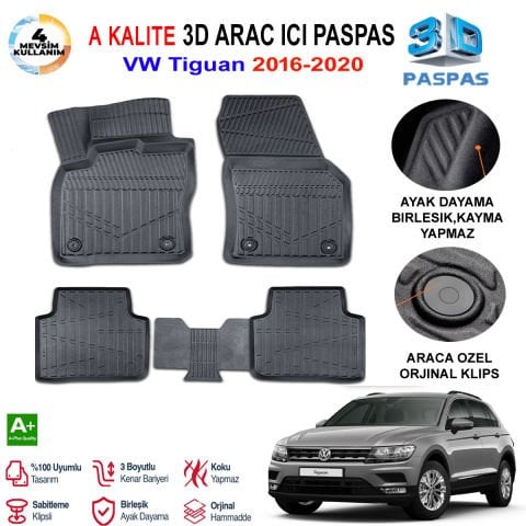 Vw Tiguan 3D Paspas Havuzlu Pro 2016-2020 Arası