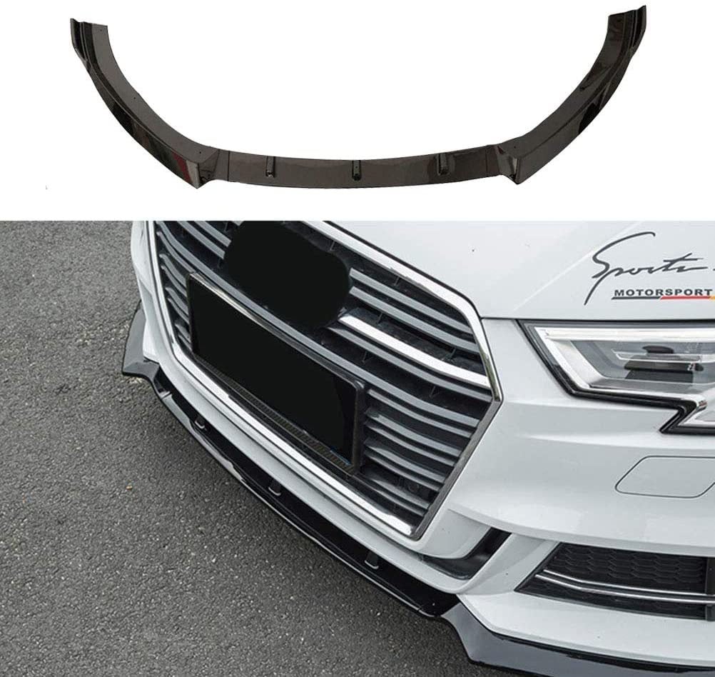 Audi A3 Ön Tampon Altı Lip Plastik Kulaklı Parlak Siyah 3 Parça