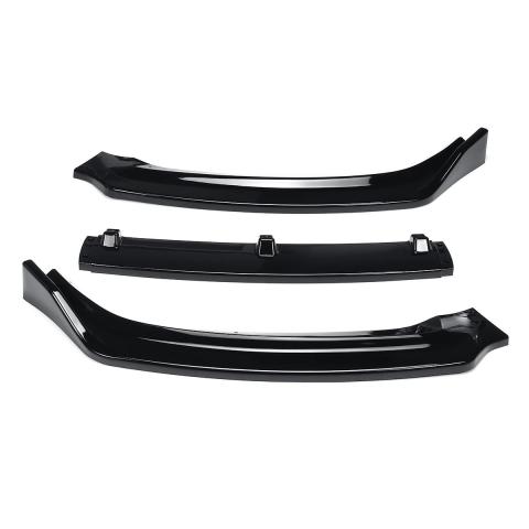 Audi A4 Ön Tampon Altı Lip Plastik Kulaklı Parlak Siyah 3 Parça