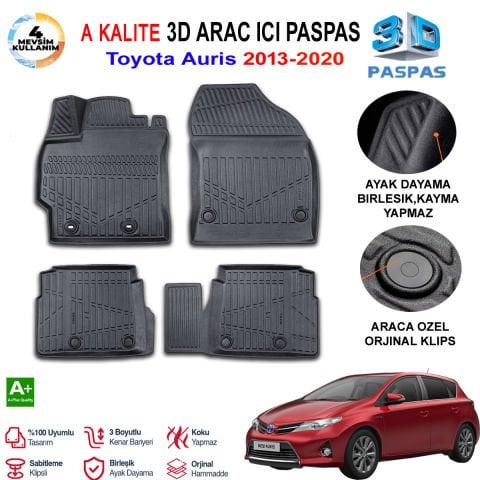 Toyota Auris 3D Paspas Havuzlu Pro 2013-2020 Arası
