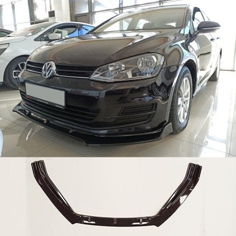 Vw Golf 7 Ön Tampon Altı Lip Plastik Kulaklı Parlak Siyah 3 Parça