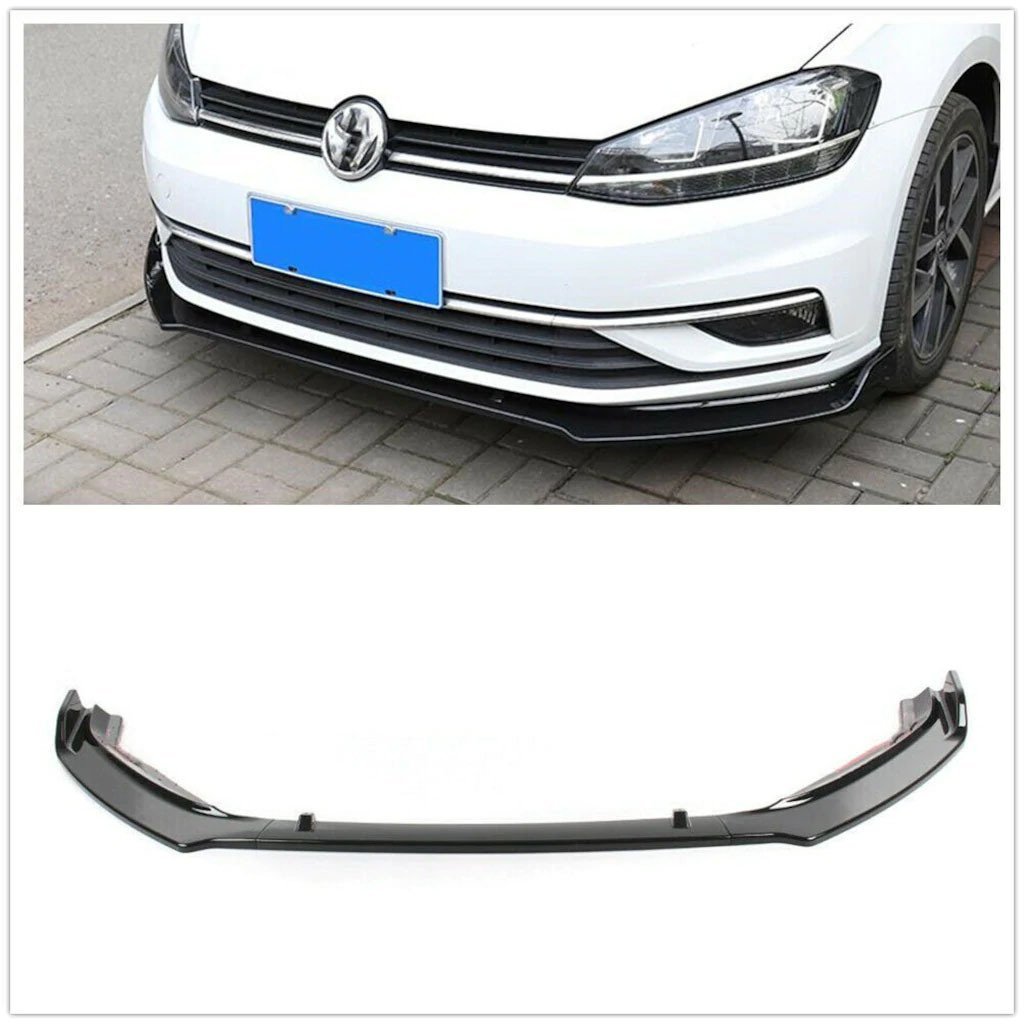 Vw Golf 7.5 Ön Tampon Altı Lip Plastik Kulaklı Parlak Siyah