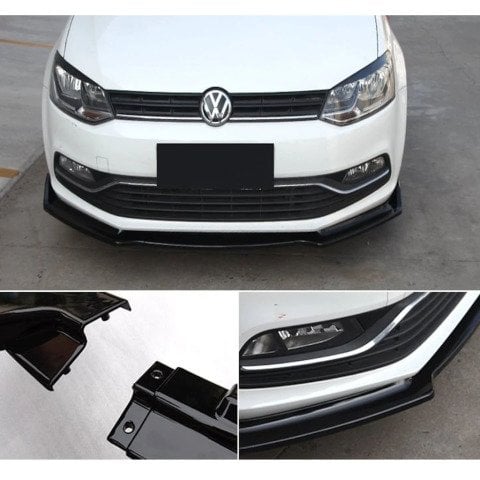 Vw Polo Ön Tampon Altı Lip Plastik Kulaklı Parlak Siyah 2014-2018