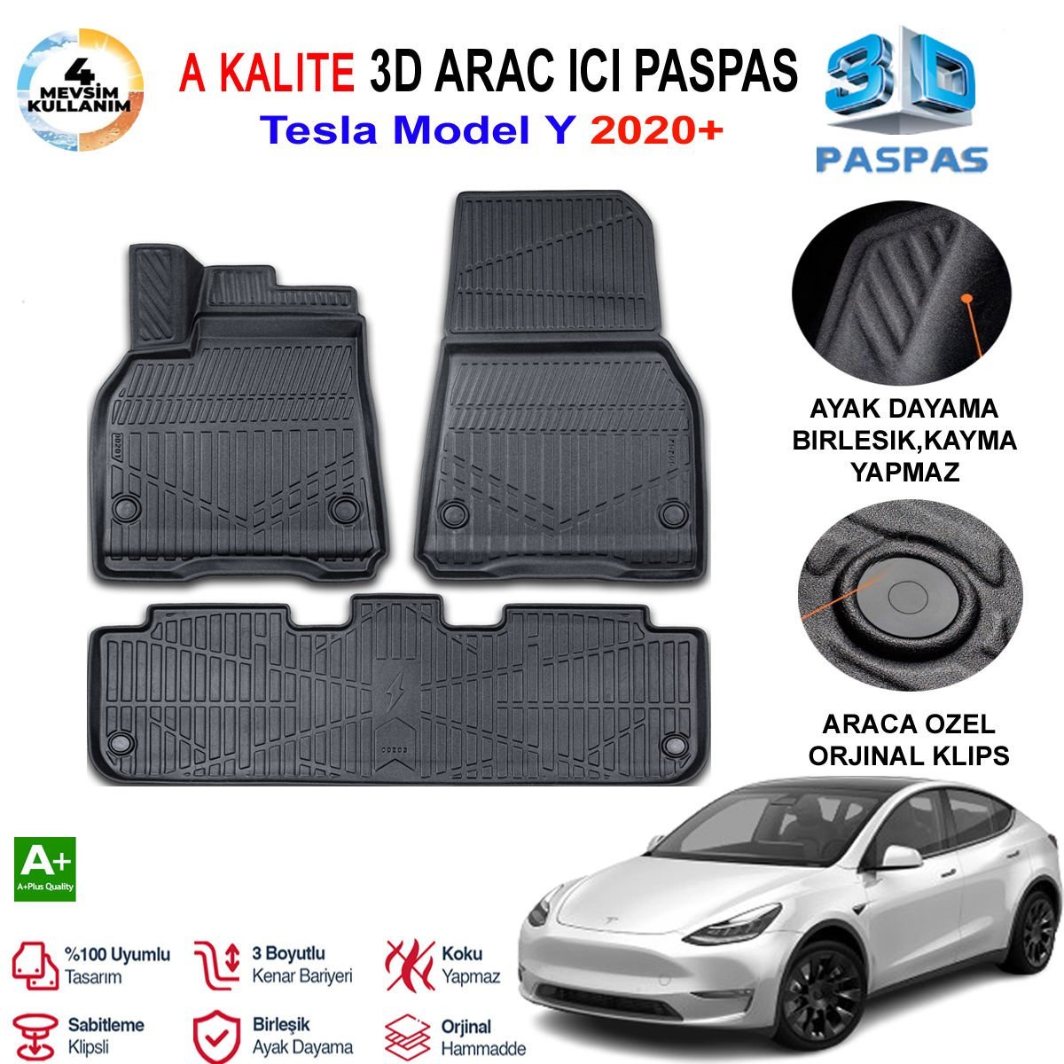 Tesla Y 3D Paspas Havuzlu Pro 2020 Sonrası