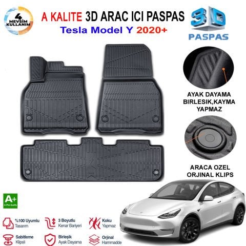 Tesla Y 3D Paspas Havuzlu Pro 2020 Sonrası