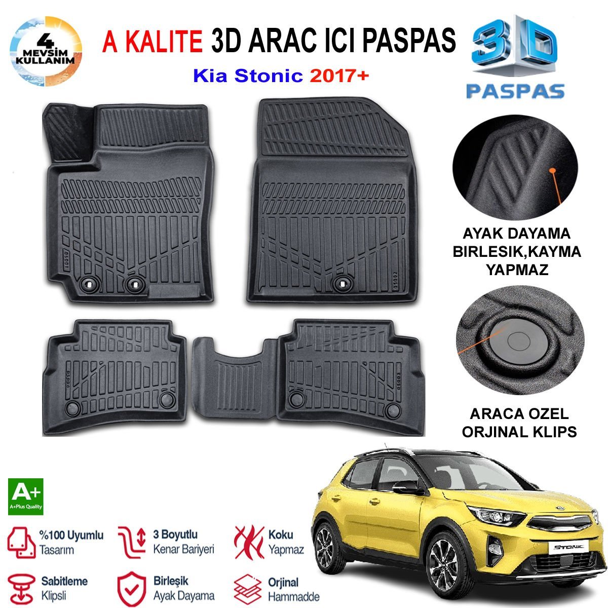 Kia Stonic 3D Paspas Havuzlu Pro 2017 Sonrası