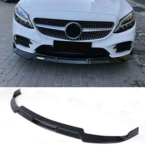Mercedes W205 Ön Tampon Altı Lip Plastik Kulaklı Parlak Siyah