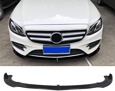 Mercedes W213 Ön Tampon Altı Lip Plastik Kulaklı Parlak Siyah