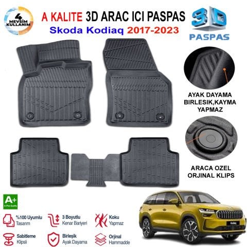 Skoda Kodiaq 3D Paspas Havuzlu Pro 2017-2023 Arası