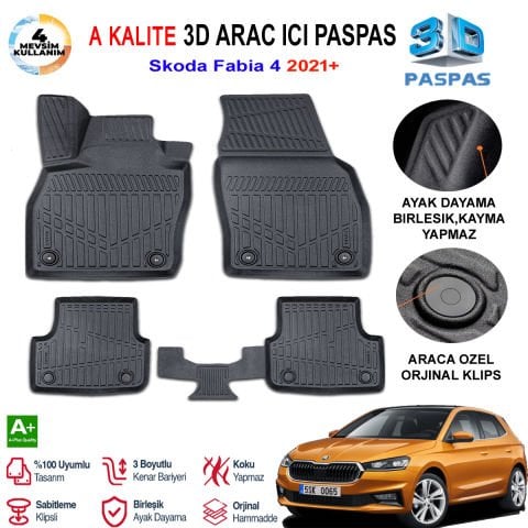 Skoda Fabia 4 3D Paspas Havuzlu Pro 2021 Sonrası