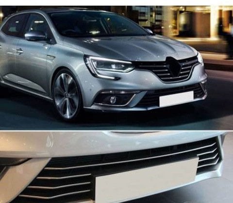 Renault Megane 4 Ön Tampon Alt Çıtası Kromu Nikelajı 7 Parça