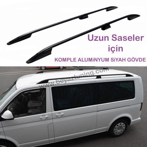 Volkswagen Transporter T5-T6-T7 Üst Port Bagaj Tavan Çıtası Siyah Uzun