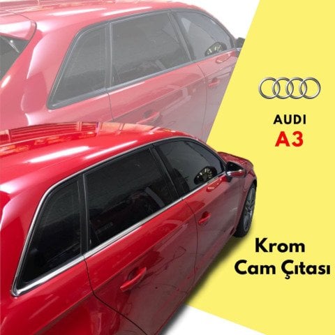 Audi A3 HB Cam Çıtası Çerçevesi Kromu Nikelajı 2013 Sonrası