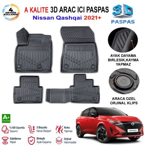 Nissan Qashqai 3D Paspas Havuzlu Pro 2021 Sonrası