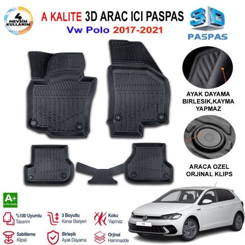 Vw Polo 3D Paspas Havuzlu Pro 2017-2021 Arası