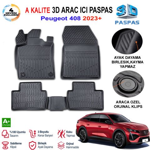 Peugeot 408 3D Paspas Havuzlu Pro 2023 Sonrası