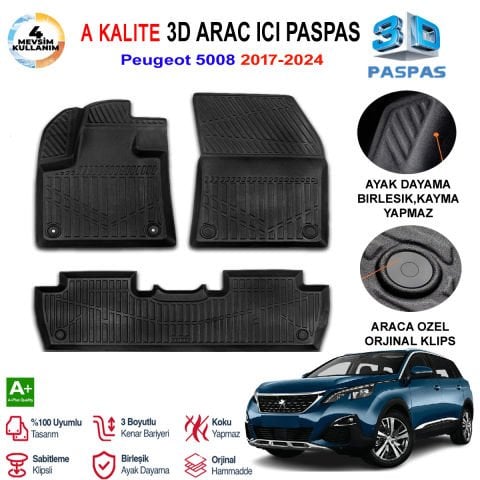 Peugeot 5008 3D Paspas Havuzlu Pro 2017-2024 Arası