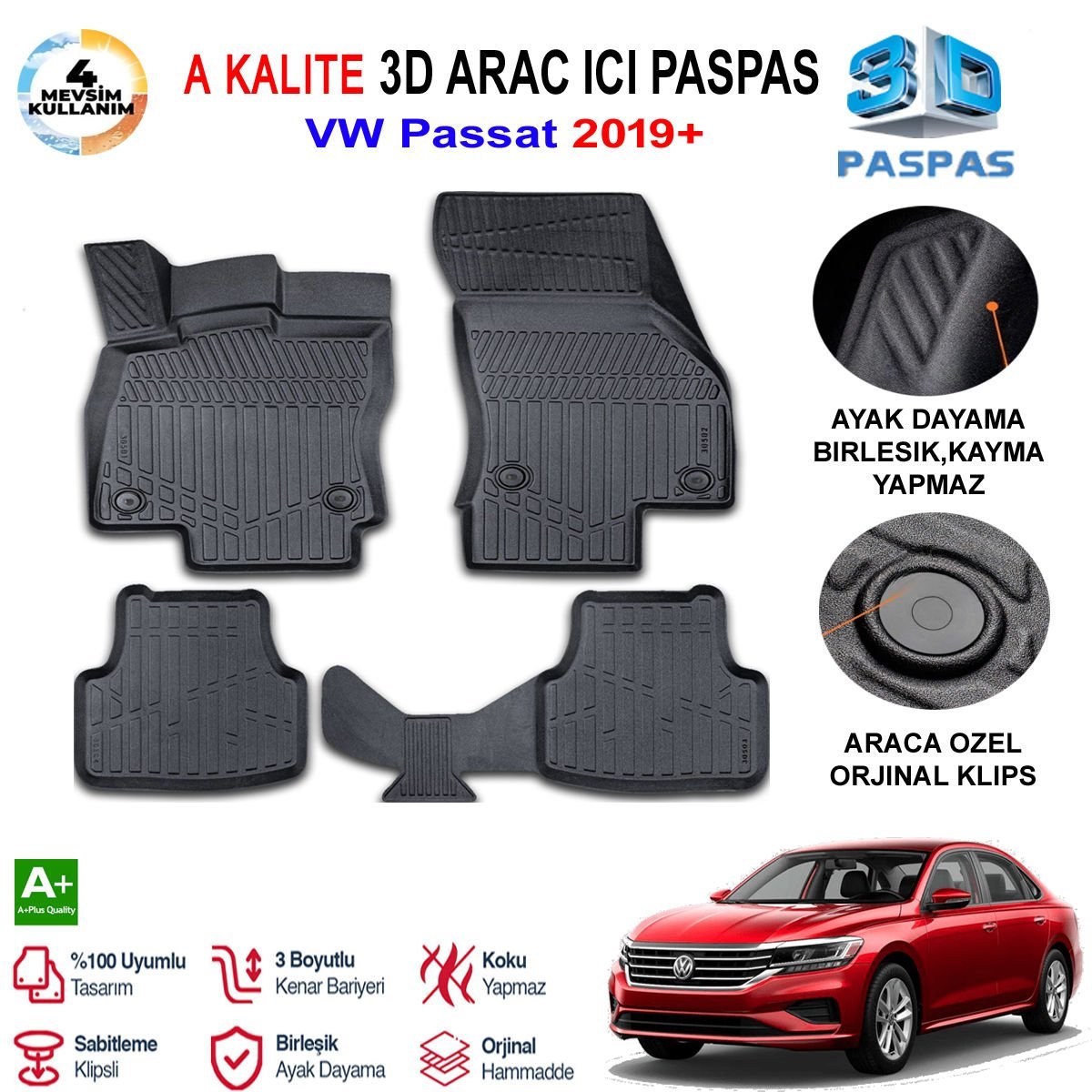 Vw Passat 3D Paspas Havuzlu Pro 2019 Sonrası