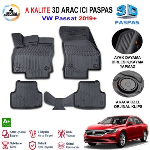 Vw Passat 3D Paspas Havuzlu Pro 2019 Sonrası
