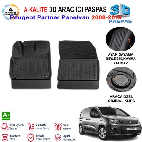 Peugeot Partner Panelvan 3D Paspas Havuzlu Pro 2008-2019 Arası