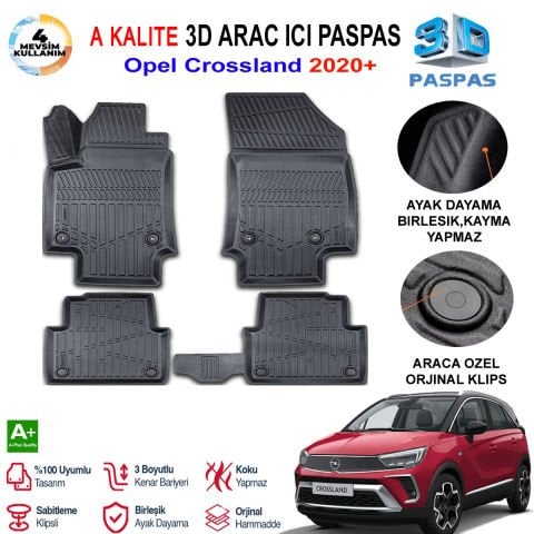 Opel Crossland 3D Paspas Havuzlu Pro 2020 Sonrası