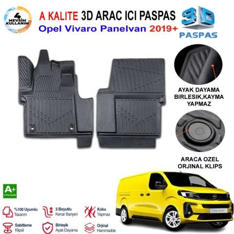 Opel Vivaro Panelvan 3D Paspas Havuzlu Pro 2019 Sonrası