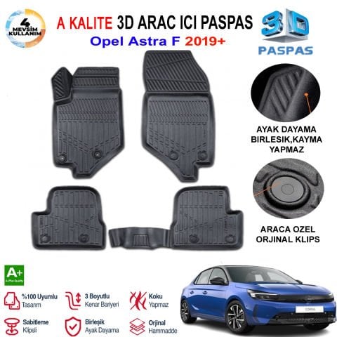 Opel Corsa F  3D Paspas Havuzlu Pro 2019 Sonrası
