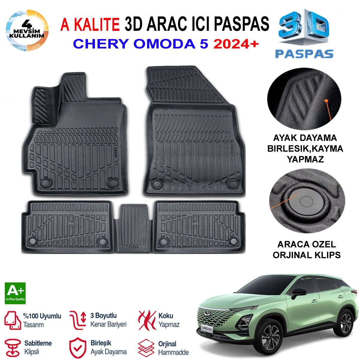 Chery Omoda 5 3D Paspas Havuzlu Pro 2019 Sonrası