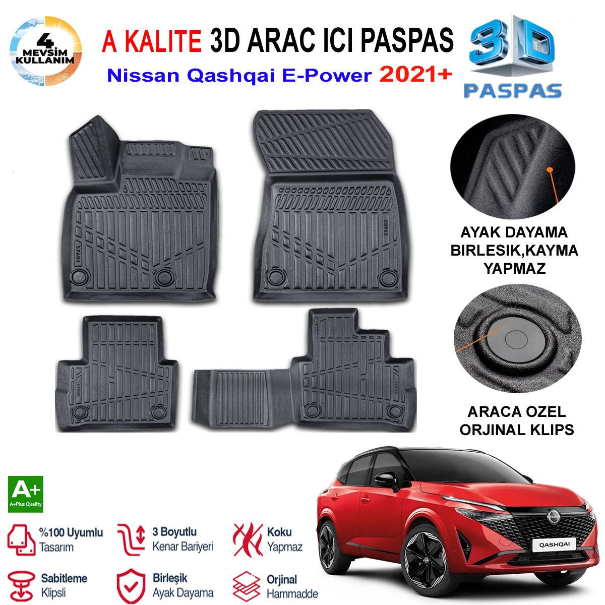 Nissan Qashqai E-power 3D Paspas Havuzlu Pro 2021 Sonrası