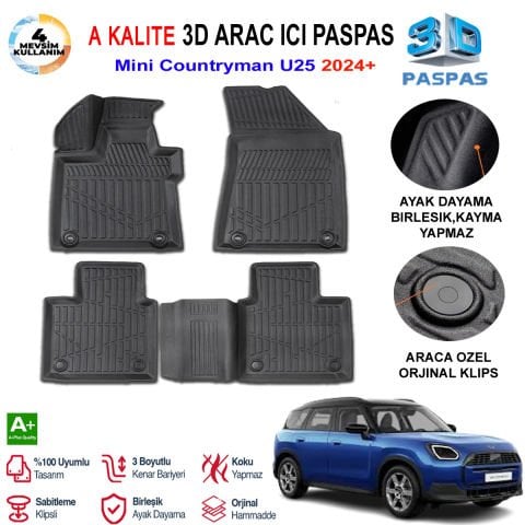 Mini Countrayman U25 3D Paspas Havuzlu Pro 2020 Sonrası