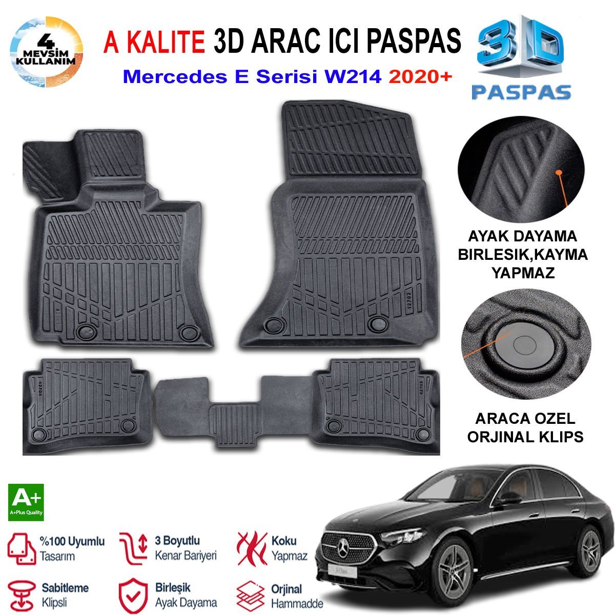 Mercedes E Serisi w214 3D Paspas Havuzlu Pro 2020 Sonrası