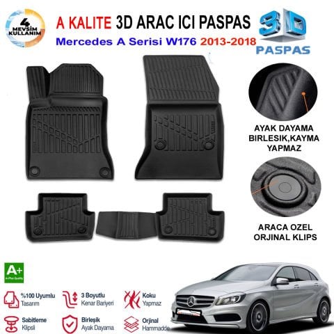 Mercedes A Serisi W176 3D Paspas Havuzlu Pro 2013-2018 Arası