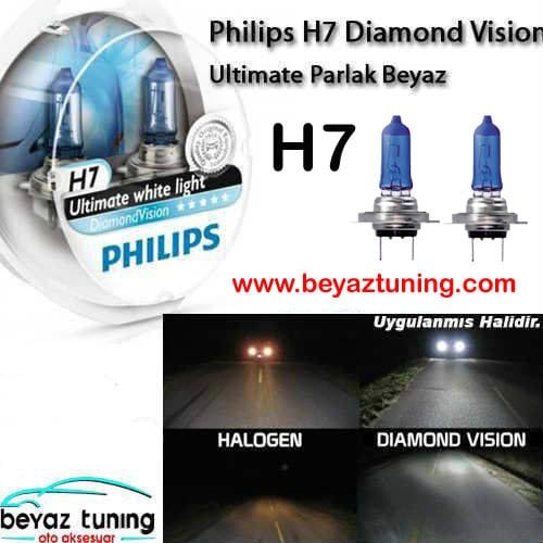 H7 Far Ampulü Philips 12V 55W Diamond Vision Xenon Efekt