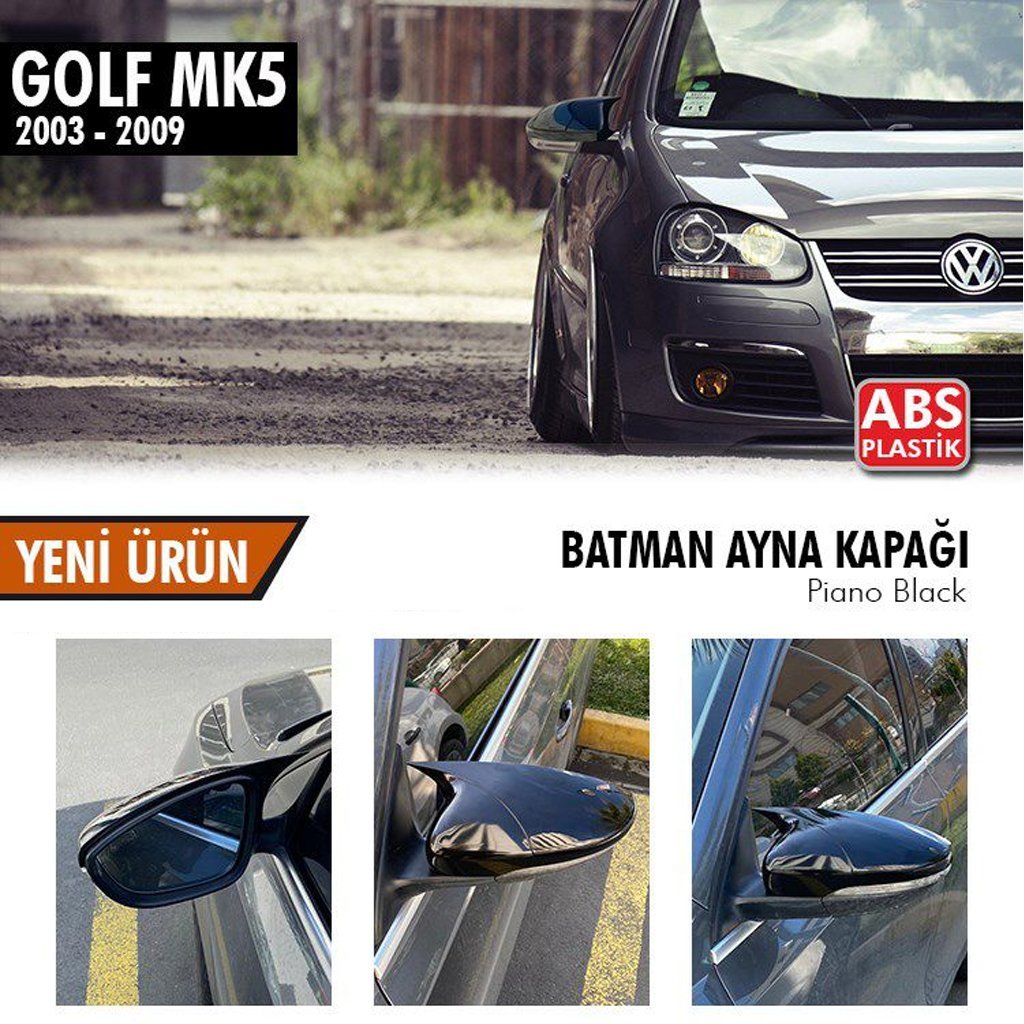 Volkswagen Golf 5 Yarasa Ayna Kapağı Piano Black Parlak Siyah