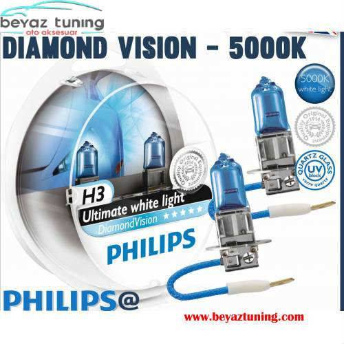 H3 Far Ampulü Philips 12V 55W Diamond Vision Xenon Efekt