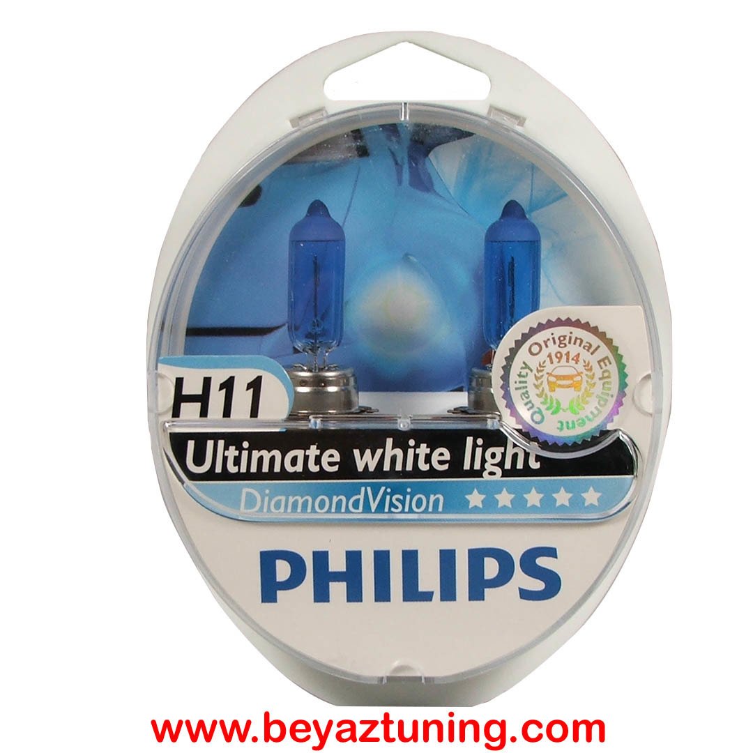 H11 Far Ampulü Philips 12V 55W Diamond Vision Xenon Efekt