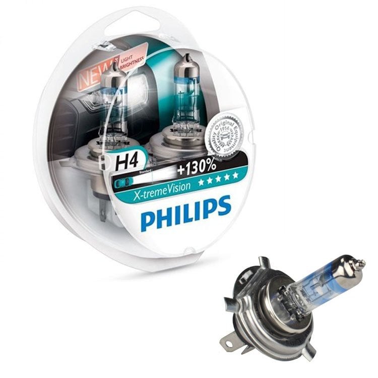 H4 Philips X-Treme Vision Far Ampulü Set %130 Beyaz Işık Xenon Efekt