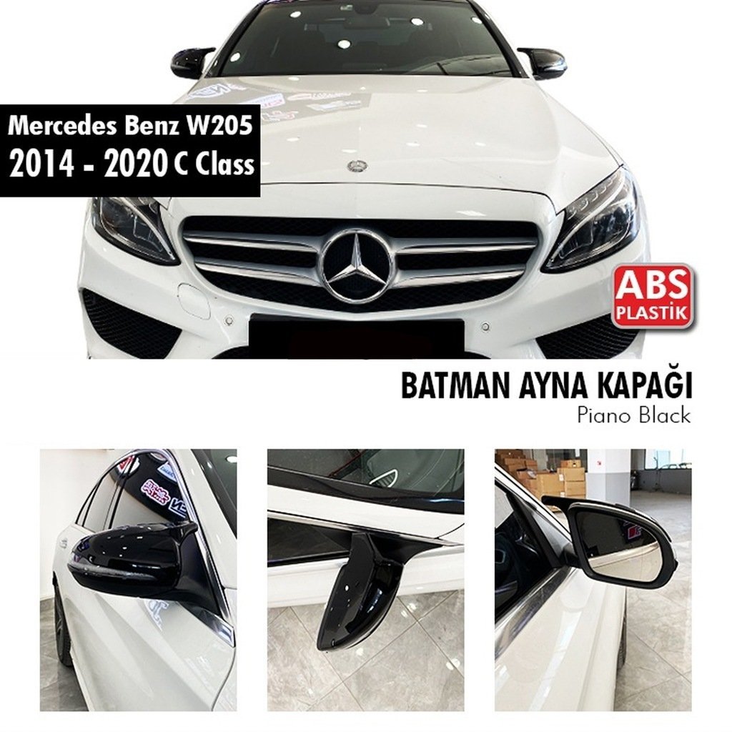 Mercedes W205 Yarasa Ayna Kapağı Piano Black Parlak Siyah