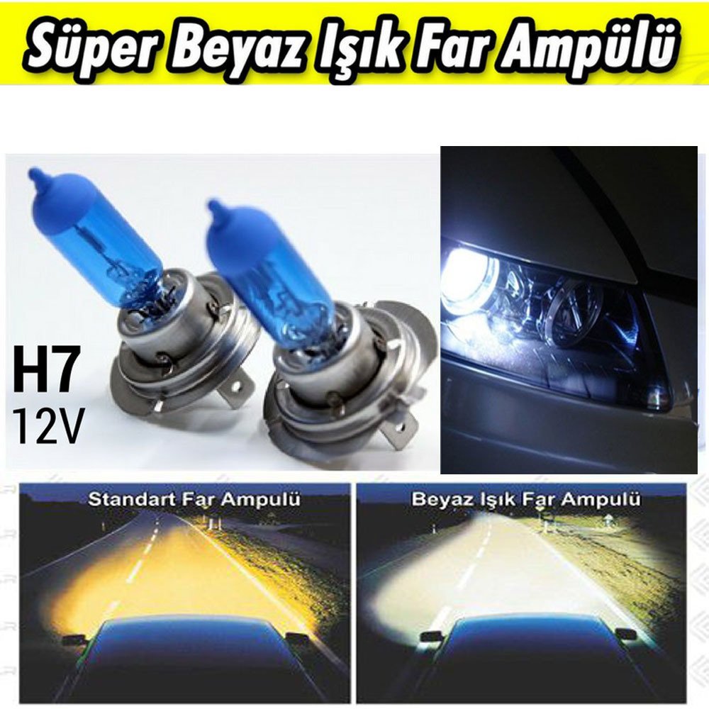 H7 Beyaz Işık Far Ampulü 12V 55 Watt