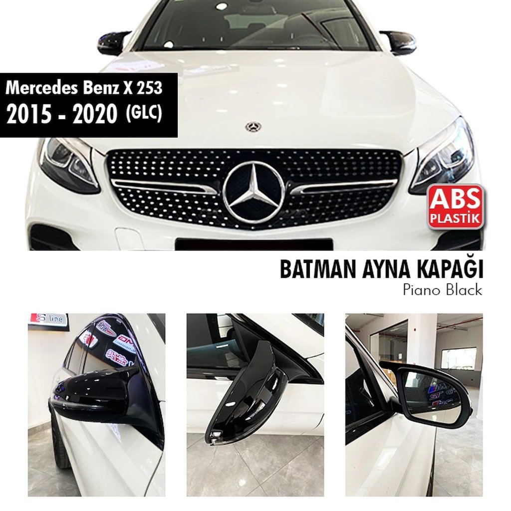 Mercedes Glc Yarasa Ayna Kapağı Piano Black Parlak Siyah