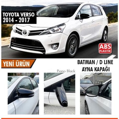 Toyota Verso Yarasa Ayna Kapağı Piano Black Parlak Siyah