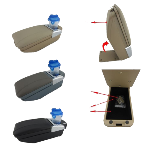 Sürgülü Kolçak Kol Dayama Bardaklık ve Küllüklü Bej